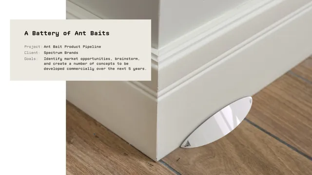 Ant bait station concept blending into a baseboard