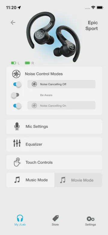 Device page explorations for Epic Sport ANC 3; click to flip through