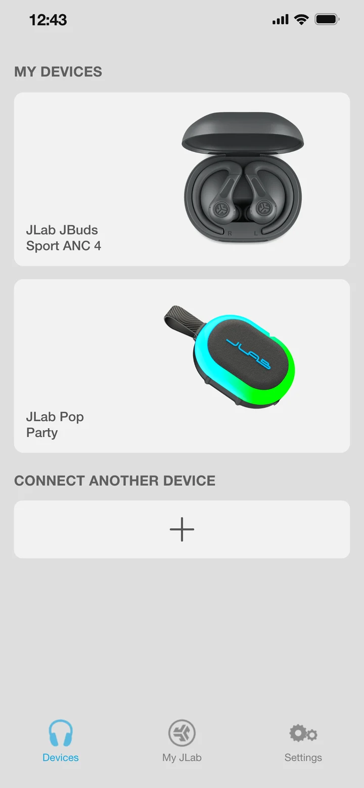 The shipped My Devices screen